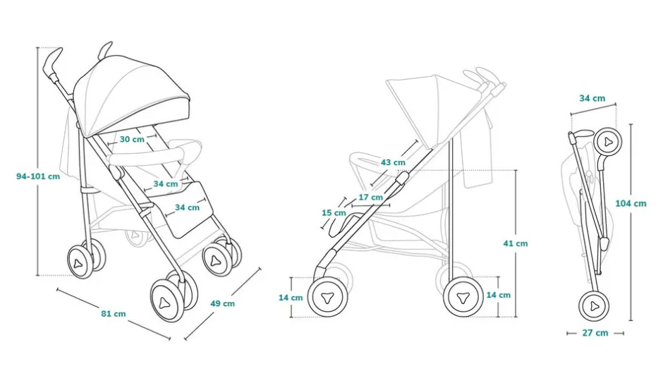 Best Irma klapvogn - grey/dark grey Rejseklapvogne