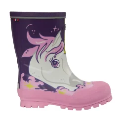 Best Jolly print gummistøvle - Purple/Multi Lange Gummistøvler