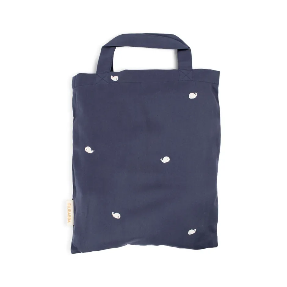 Sale Junior sengetøj - Midnight med broderet Christian hval Børn Sengetøj