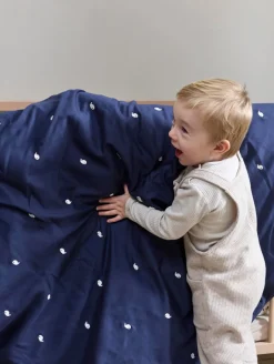 Sale Junior sengetøj - Midnight med broderet Christian hval Børn Sengetøj