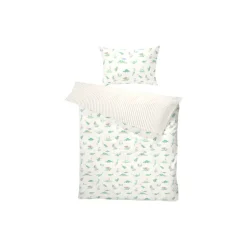 Hot Junior sengetøj, Dino Green/Beige 100x140 cm Børn Sengetøj