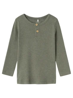 New Kab langærmet basis bluse - DUSTYOLIVE Bluser