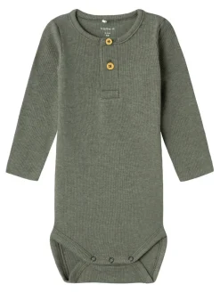 Sale Kab LS body - Dusty olive Bodystocking Langærmet