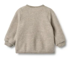 Hot Kari Uld Fleece Cardigan - Khaki melange Cardigans, Veste & Trøjer