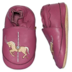 Clearance Karrusel læder hjemmesko - Red Violet Hjemmesko