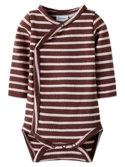 Kattie Langærmet Wrap Body - Bleached Mauve Bodystocking M. Skrålukning