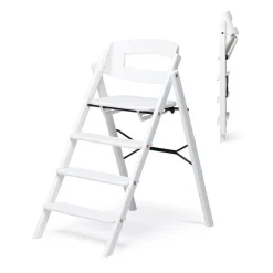 Klapp højstol foldbar - bøg hvid Børn Højstole Uden Tilbehør