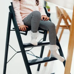 Sale Klapp højstol foldbar - Genbrugsplast, sort Børn Højstole Uden Tilbehør