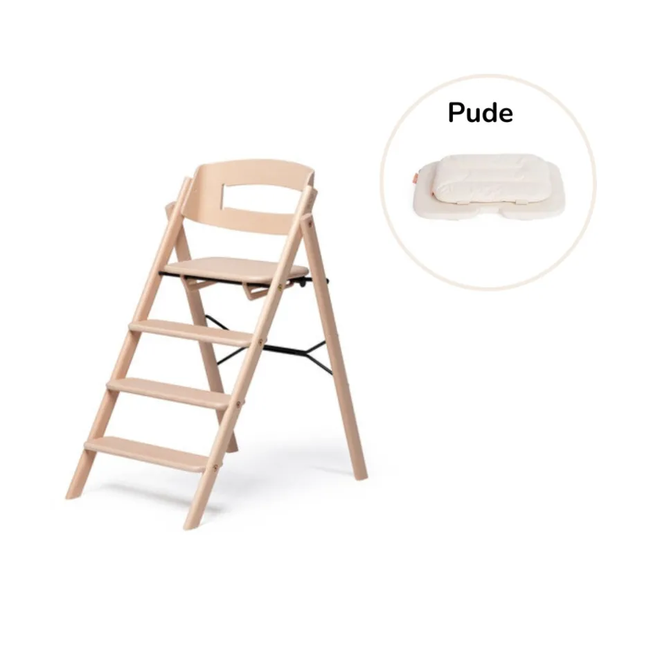 Discount Klapp højstol foldbar bøg inkl. pude - natur Børn Højstole Med Tilbehør