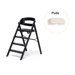 Clearance Klapp højstol foldbar eg inkl. pude - sort Børn Højstole Med Tilbehør