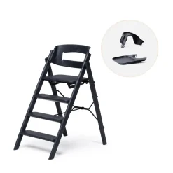 Outlet Klapp højstol genbrugsplast inkl. bøjle og bakke - Sort Børn Højstole Med Tilbehør