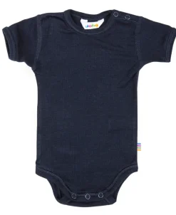 Best Kort Ærmet Body i Rib - Marine Uldbodyer|Bodystocking Kortærmet