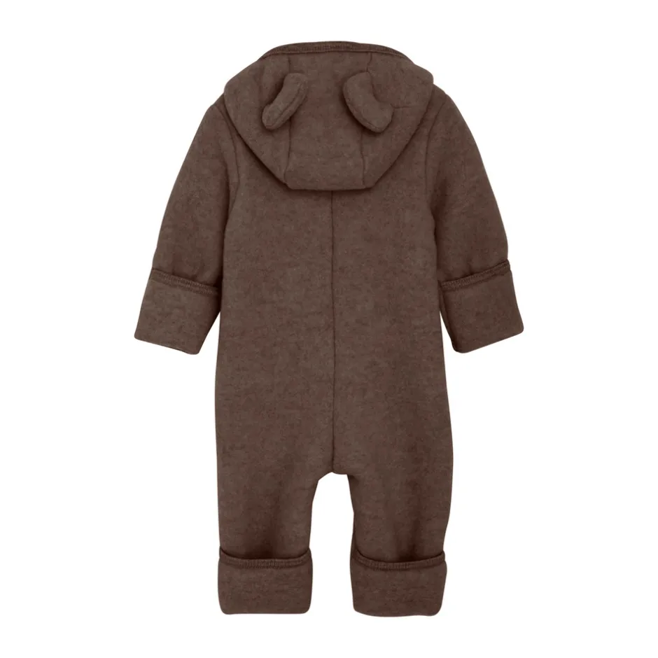 Sale Køredragt Ører Uld Fleece - Brown Melange Ulddragter