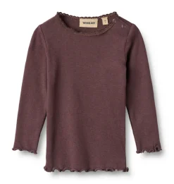 Best Lace Rib Langærmet T-Shirt Bluser