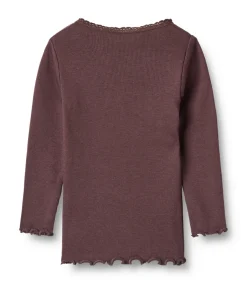 Best Lace Rib Langærmet T-Shirt Bluser