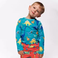 Discount Langærmet bluse med dinosaurer - 736 Bluser