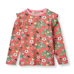 Hot Langærmet bluse med jordbær - 534 Bluser