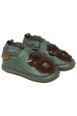 Læder Slipper - 3D - Balsam green Hjemmesko