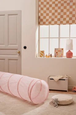 Legetunnel, rosa m. hvide stjerner Legetelte & Tipier