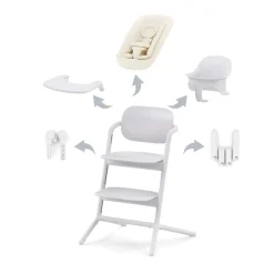New Lemo højstol 4in1 sæt - all white Børn Højstole Med Tilbehør