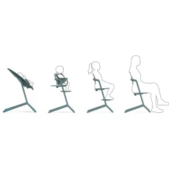 Sale Lemo højstol 4in1 sæt - stone blue Børn Højstole Med Tilbehør