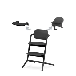 New Lemo højstol 3in1 sæt - stunning black Børn Højstole Med Tilbehør
