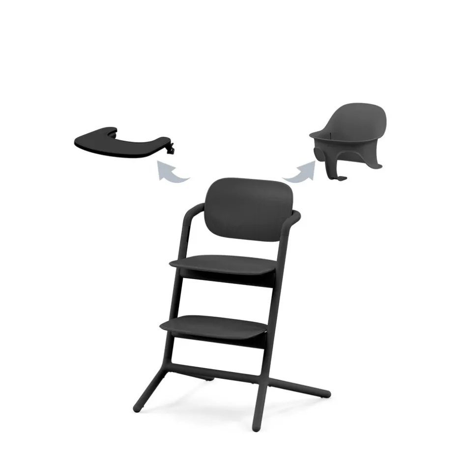 New Lemo højstol 3in1 sæt - stunning black Børn Højstole Med Tilbehør