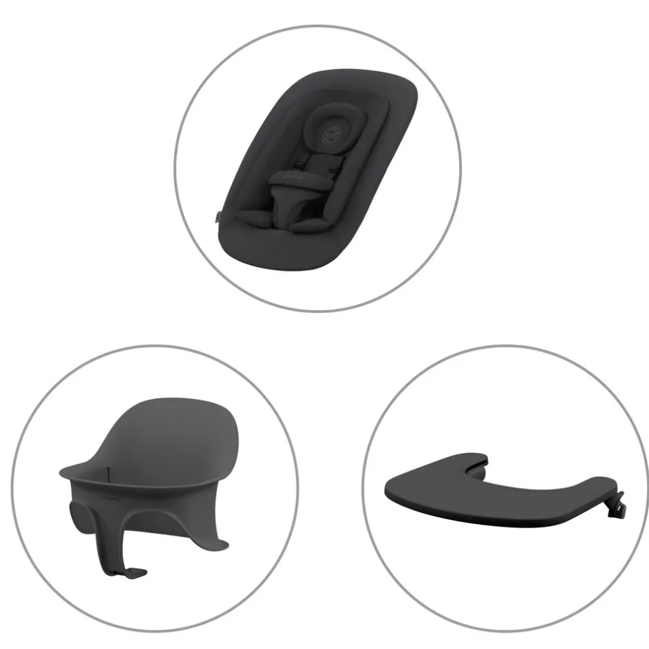 Sale Lemo højstol 4in1 sæt- stunning black Børn Højstole Med Tilbehør