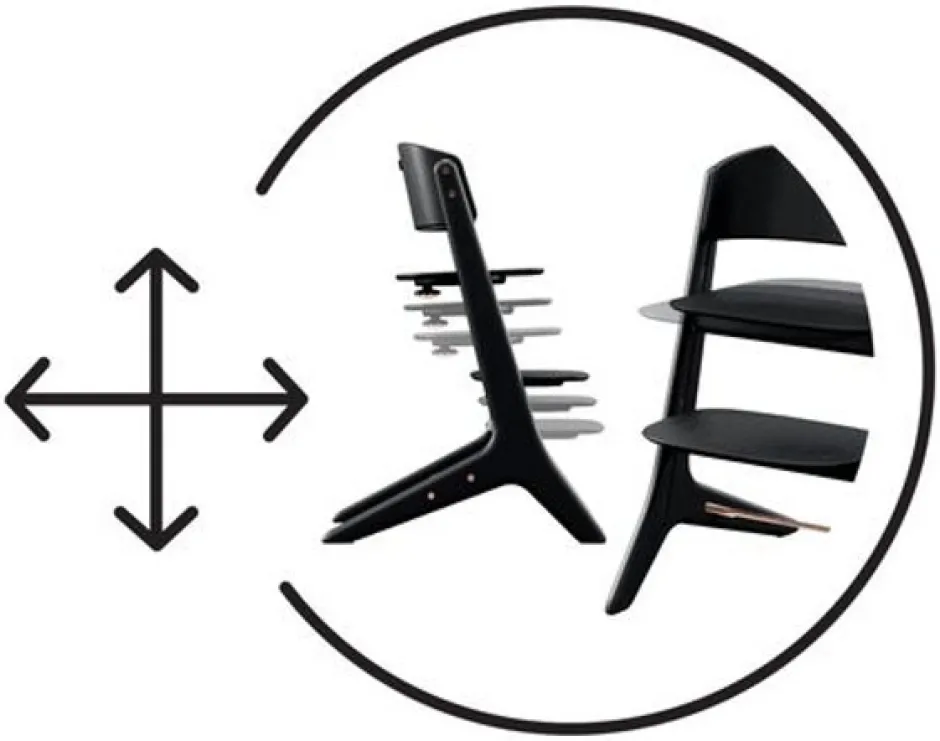 Clearance Lemo Platinum højstol, sort/rose gold Børn Højstole Uden Tilbehør