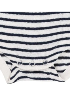 Online Let strikket bodystocking m. striber - NAVY Bodystocking Langærmet