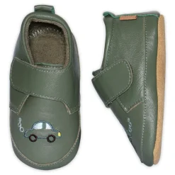 Discount Lille bil læder hjemmesko - Clover Green Hjemmesko