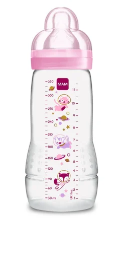 Clearance Easy Active Baby Bottle 330ml - Pink Sutteflasker