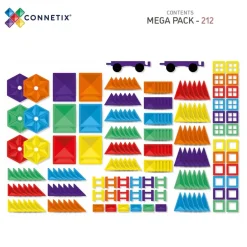 Online Mega Pack - magnetsæt 212 dele - rainbow Magnetlegesæt