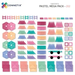 Outlet Mega Pack - magnetsæt 202 dele - pastel Magnetlegesæt