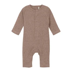 Clearance Melange Rib Romper Langærmet - 2813 Heldragter U. Fod
