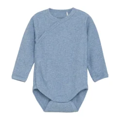 New Melange Rib Wrap Body Langærmet - 7639 Bodystocking M. Skrålukning|Bodystocking Langærmet