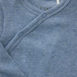 New Melange Rib Wrap Body Langærmet - 7639 Bodystocking M. Skrålukning|Bodystocking Langærmet