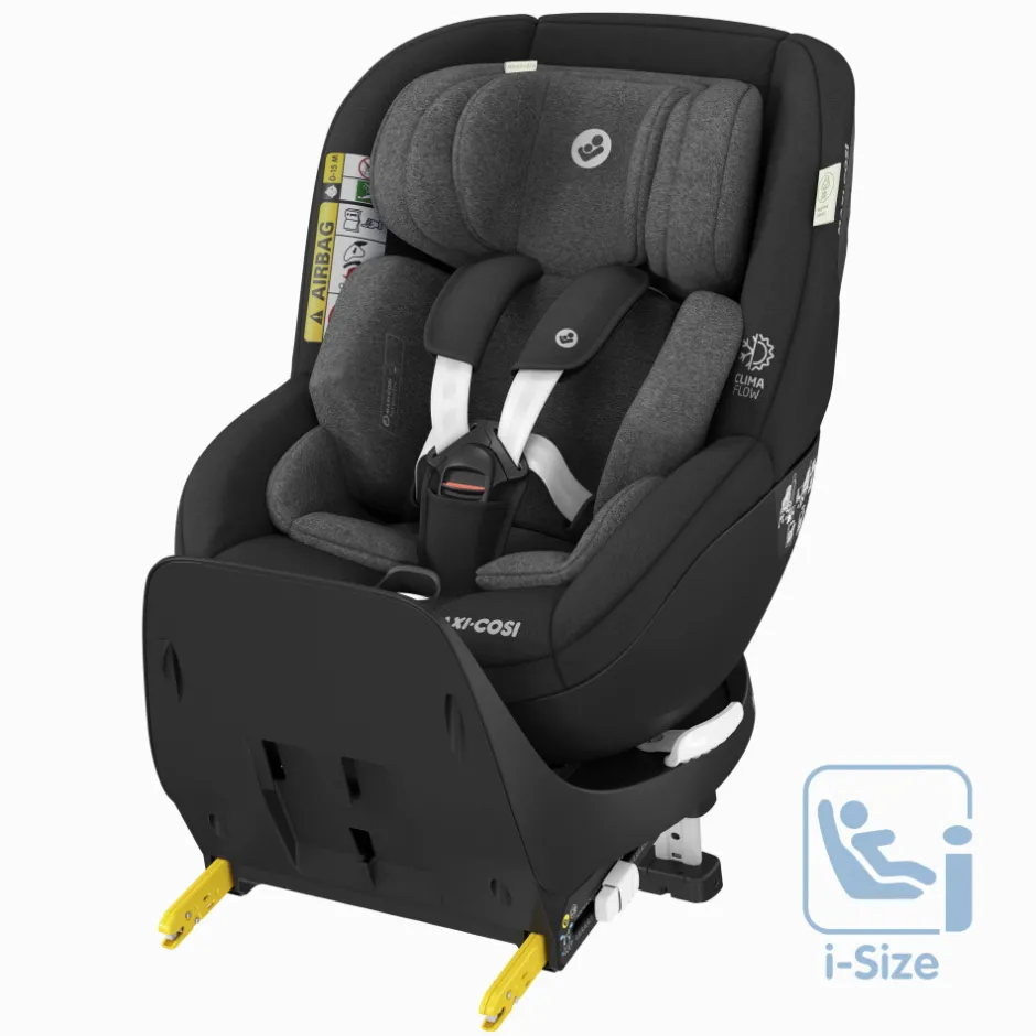 Sale Mica Pro Eco i-Size inkl. babyindsats - authentic black Autostole Med Integreret Baser|Autostole 40-125 Cm (0-6 År)