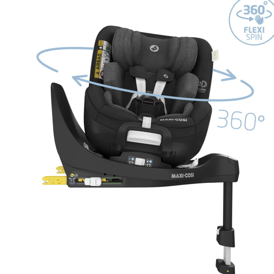 Sale Mica Pro Eco i-Size inkl. babyindsats - authentic black Autostole Med Integreret Baser|Autostole 40-125 Cm (0-6 År)