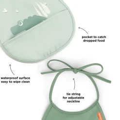 Mini hagesmæk m/lomme 2 stk. Croco Grøn Hagesmække