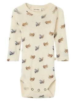 Nalu Uld Langærmet Body - Turtledove Uldbodyer