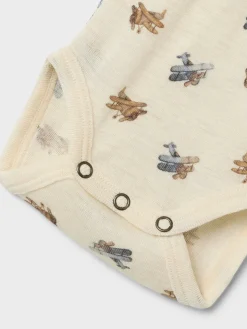 Nalu Uld Langærmet Body - Turtledove Uldbodyer