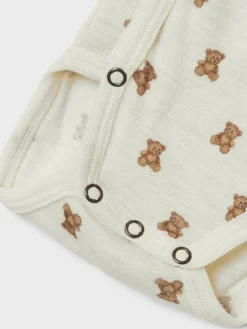 Sale Nalu Uld Langærmet Wrap Body - Turtledove Uldbodyer