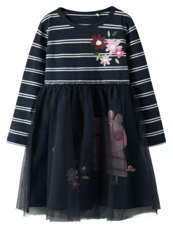 Discount Orini Gurli Gris Tyl Kjole - Navy Blazer Licens|Kjoler