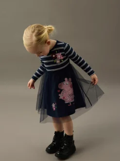 Discount Orini Gurli Gris Tyl Kjole - Navy Blazer Licens|Kjoler