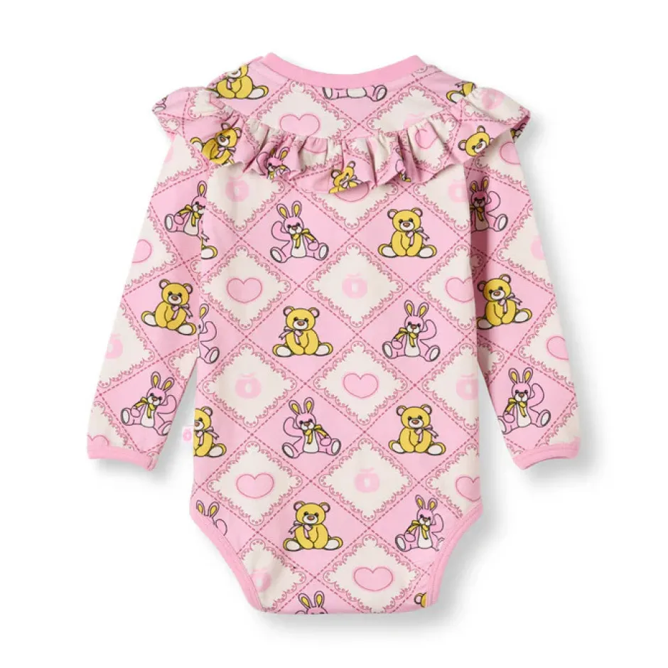 Online Paula Red Langærmet Body - Lace Bodystocking Langærmet