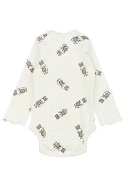 Outlet Pippa Rib Body langærmet - Cloud dans Bodystocking Langærmet