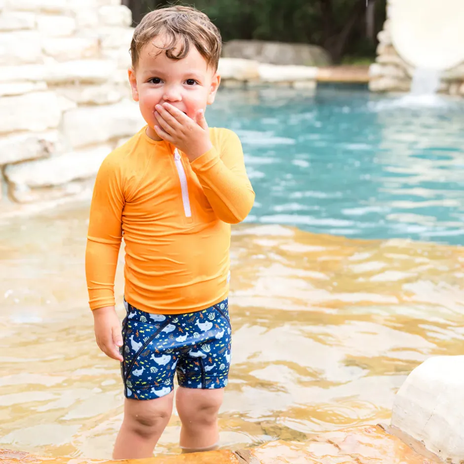 Clearance Premium Rash Badebluse - ORANGE Badeshorts & Bluser