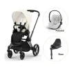 Hot Priam klapvogn inkl. cloud T og base - off white/matt black PLUS Klapvogne Med Flade Sæder