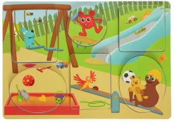 Clearance Puslespil i træ med legepladsmotiv Puslespil